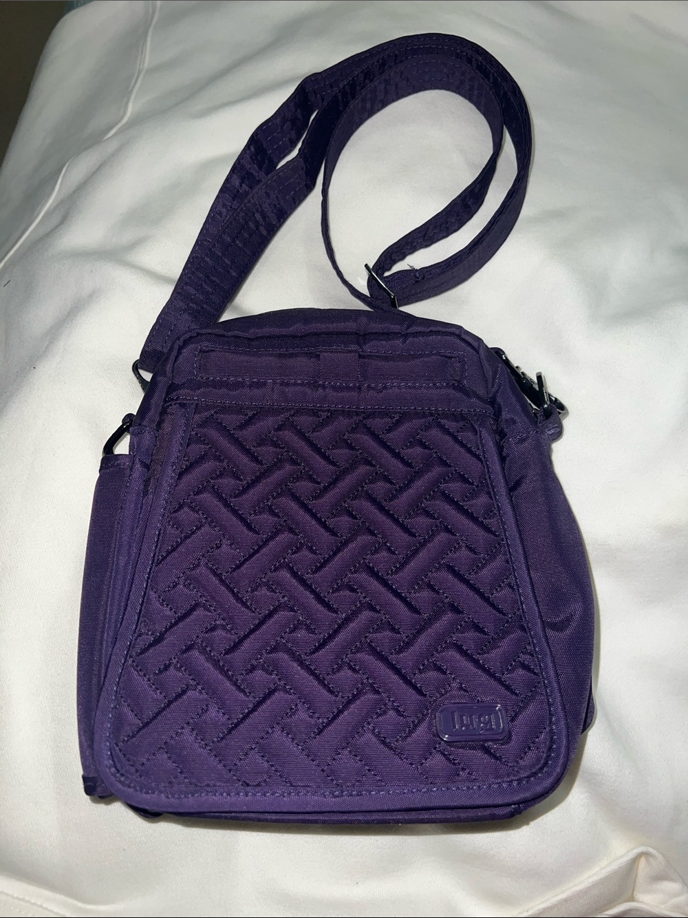 Lug Quilted Crossbody Bag in Deep Purple